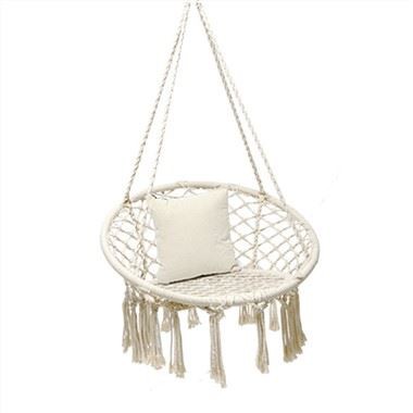 Bijela viseća mreža za kampiranje okruglog oblika